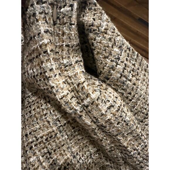 Theory Mixed Tweed Military Mini Dress Size 6 Wheat Multi - Picture 12 of 13